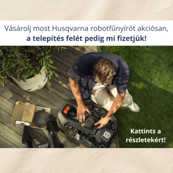 Robotfűnyíró telepítés - 50% kedvezménnyel