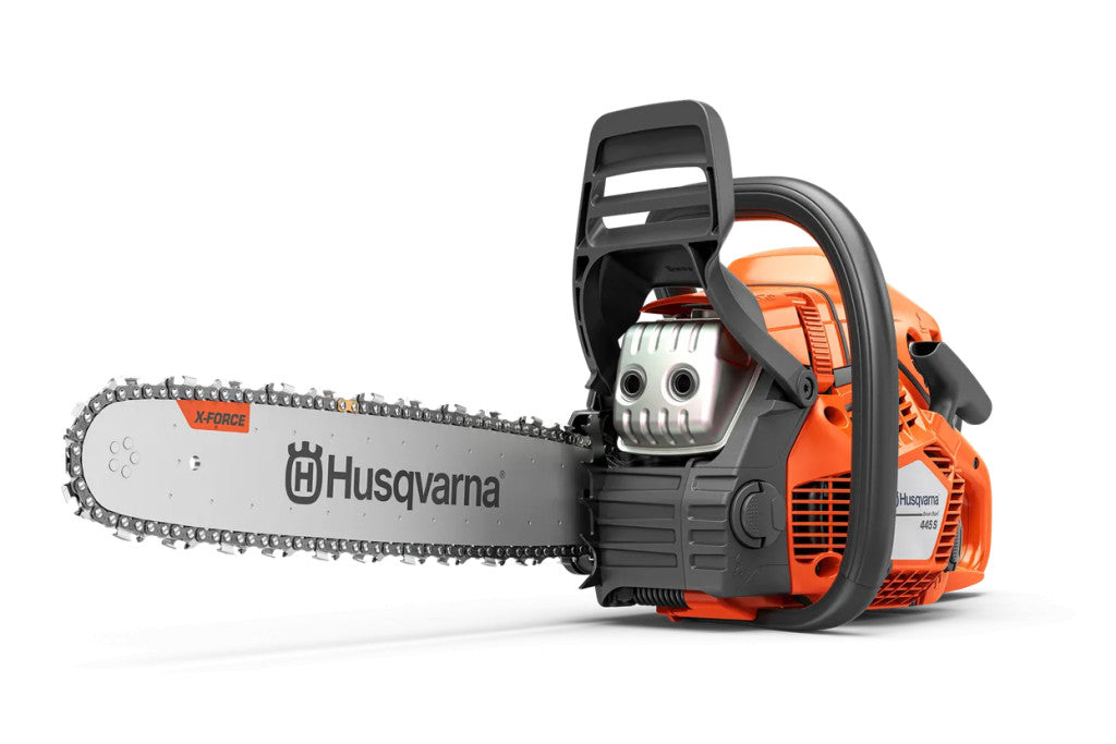 Husqvarna 445S benzines láncfűrész 38 cm-es vezetőlemezzel, oldalnézet