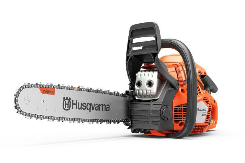 Husqvarna 450X benzines láncfűrész 38 cm-es vezetőlemezzel, oldalnézet