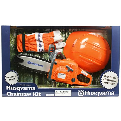 Husqvarna Játék láncfűrész készlet gyári csomagolásában, háttér nélkül