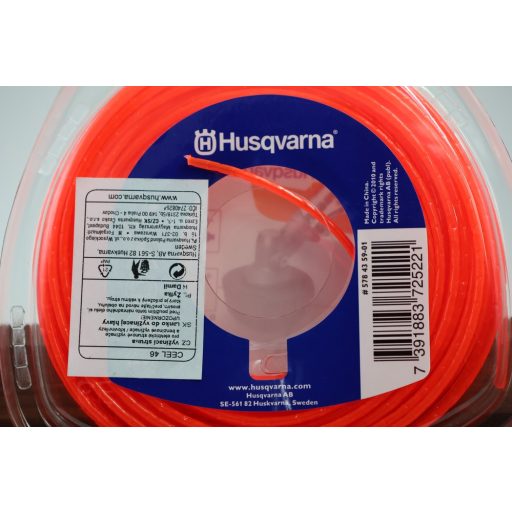 Husqvarna Whisper csendesített damil, Ø2,4mm/.095” 15m/50ft, narancs