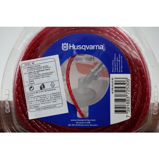 Husqvarna Whisper csendesített damil, Ø3,0mm/.120" 10m/33ft, piros