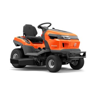 Husqvarna TS 217T fűnyíró traktor  elölnézetből, logóval 